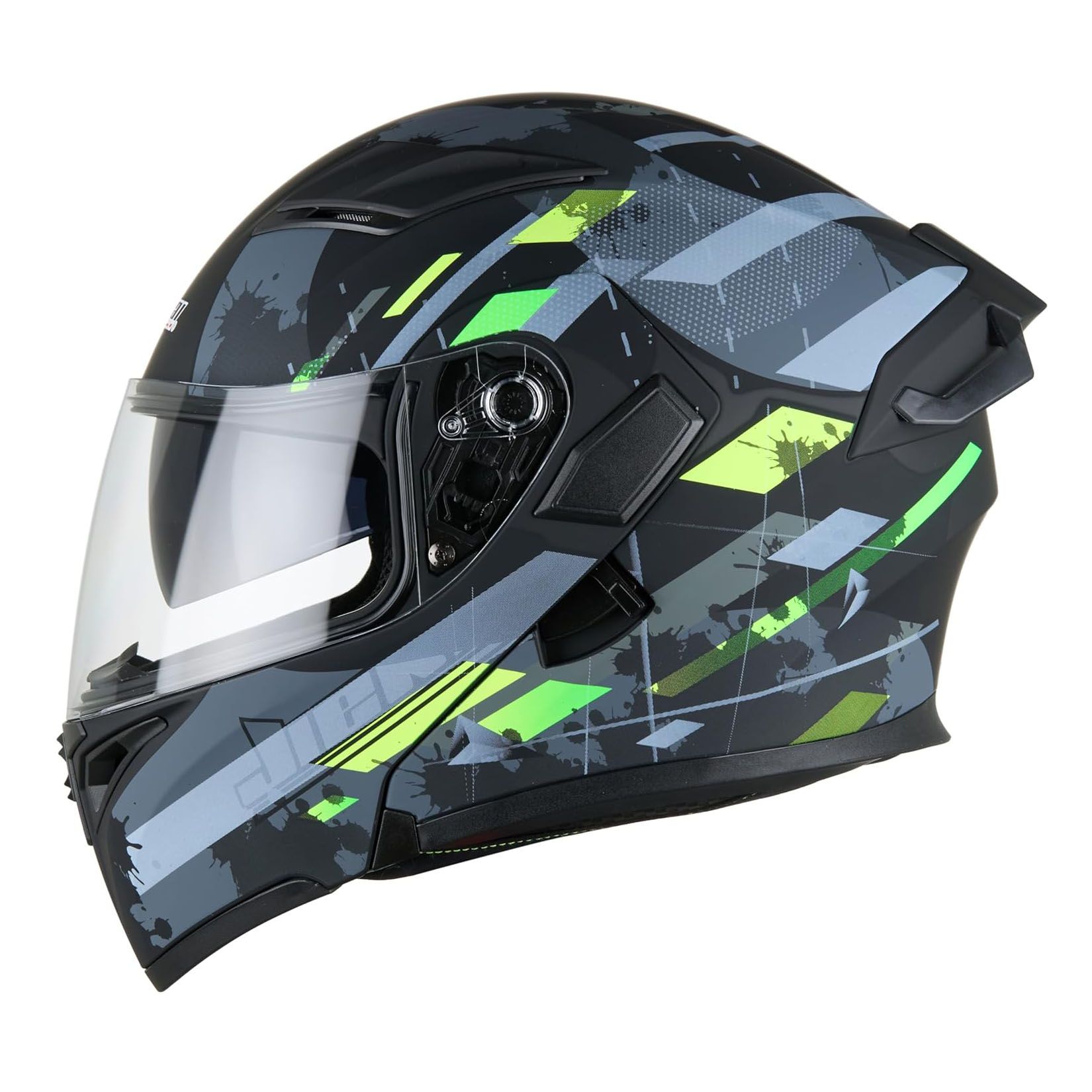 JIEKAI Motorcycle Helmet 902 Camouflage Motorcycle Uncovered Helmet Flip up Chin Double Visor Full Face New Model with Spoiler
